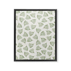 Sage Green Wispy Leaves Contemporary Abstract Botanical Pattern Framed Canvas Print Gallery Image 6