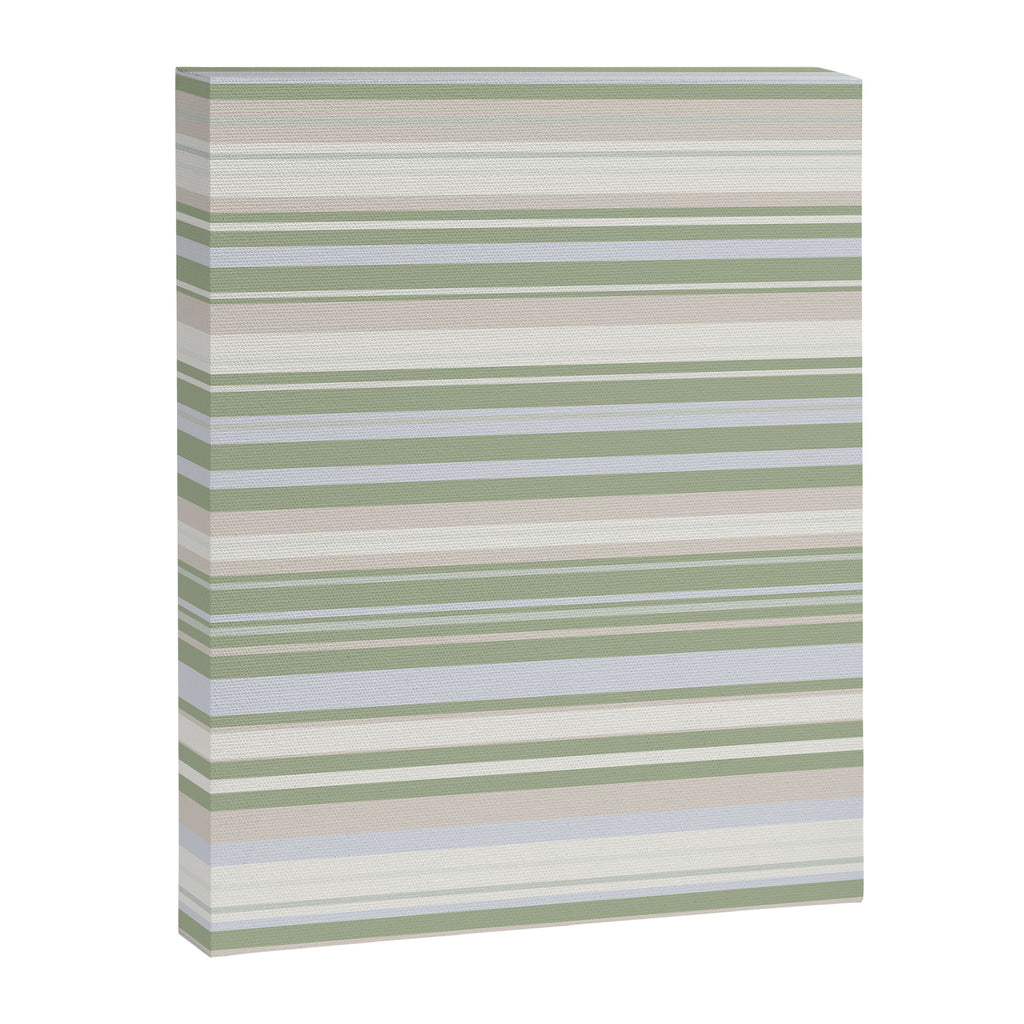 Sage Stripes - Striped Pattern in Sage Green, Almond Beige, Pale Gray, and Cream Canvas Print Gallery Image 8