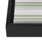 Sage Stripes - Striped Pattern in Sage Green, Almond Beige, Pale Gray, and Cream Framed Canvas Print Gallery Image 3