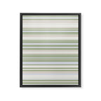 Sage Stripes - Striped Pattern in Sage Green, Almond Beige, Pale Gray, and Cream Framed Canvas Print Gallery Image 8