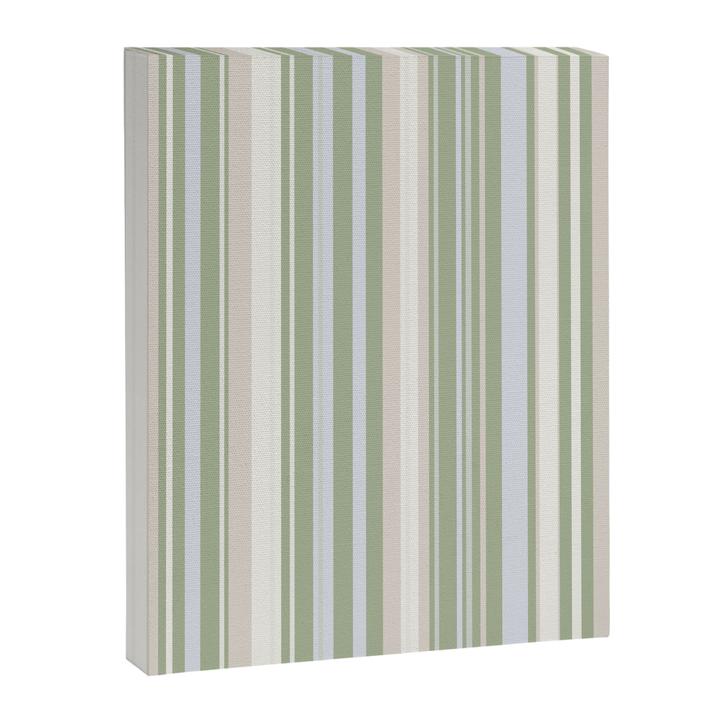 Sage Stripes - Vertical Striped Pattern in Sage Green, Almond Beige, Pale Gray, and Cream Canvas Print Gallery Image 8