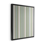 Sage Stripes - Vertical Striped Pattern in Sage Green, Almond Beige, Pale Gray, and Cream Framed Canvas Print Gallery Image 2