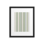 Sage Stripes - Vertical Striped Pattern in Sage Green, Almond Beige, Pale Gray, and Cream Framed Art Print Gallery Image 6