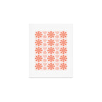 Scandi Floral Grid Retro Pattern in Pale Blush Pink Art Print Gallery Image 1