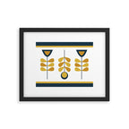 Scandi Garden Floral Triplet Framed - Light Mustard, Dark Mustard, Navy Blue, White Framed Art Print Gallery Image 5