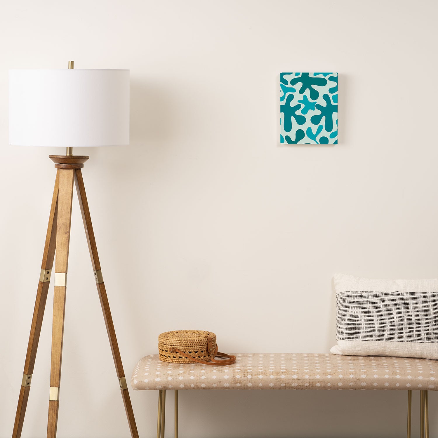Sea Star Maximalist Pattern in Aqua and Teal Blue Canvas Print Gallery Image 2