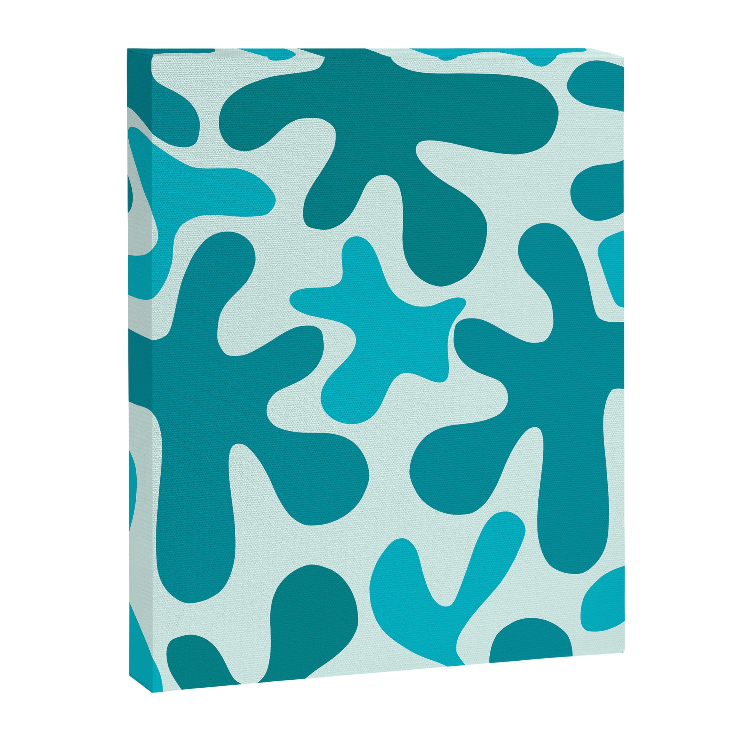 Sea Star Maximalist Pattern in Aqua and Teal Blue Canvas Print Gallery Image 6
