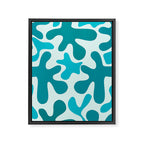 Sea Star Maximalist Pattern in Aqua and Teal Blue Framed Canvas Print Gallery Image 6