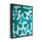 Sea Star Maximalist Pattern in Aqua and Teal Blue Framed Canvas Print Gallery Image 2