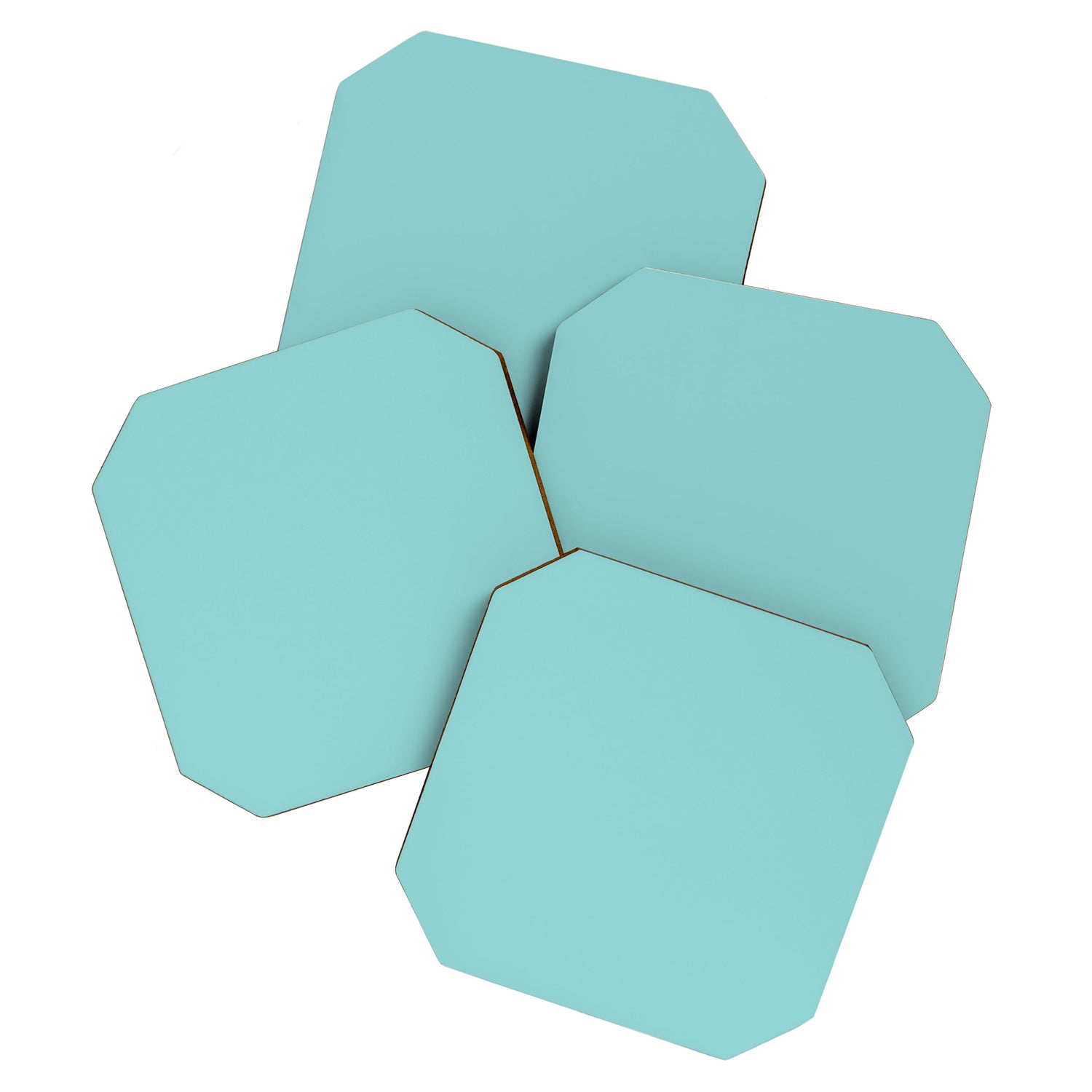Serene Aqua Blue Solid Color Coaster Gallery Image 1