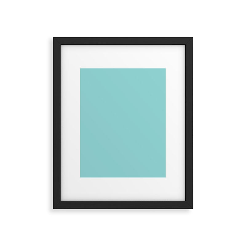 Serene Aqua Blue Solid Color Framed Art Print Gallery Image 6