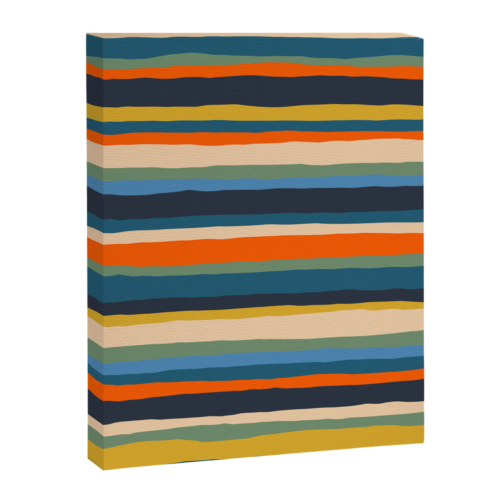 Serrate Stripes Colorful Retro Organic Contemporary Pattern Canvas Print Gallery Image 6