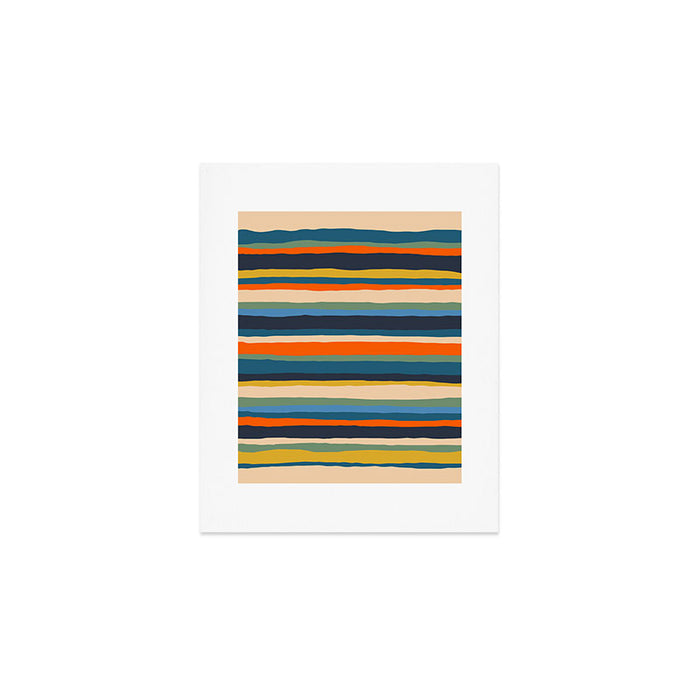 Serrate Stripes Colorful Retro Organic Contemporary Pattern Art Print Gallery Image 1
