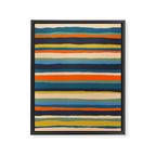 Serrate Stripes Colorful Retro Organic Contemporary Pattern Framed Canvas Print Gallery Image 6