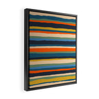 Serrate Stripes Colorful Retro Organic Contemporary Pattern Framed Canvas Print Gallery Image 2