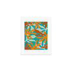 Seychelles Garden Botanical Abstract in Rust, Orange, Aqua, and Turquoise Art Print Gallery Image 1