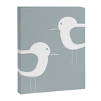 Shorebird Pair Minimalist Coastal Bird Couple in Light Blue-Gray and White Canvas Print Gallery Image 8