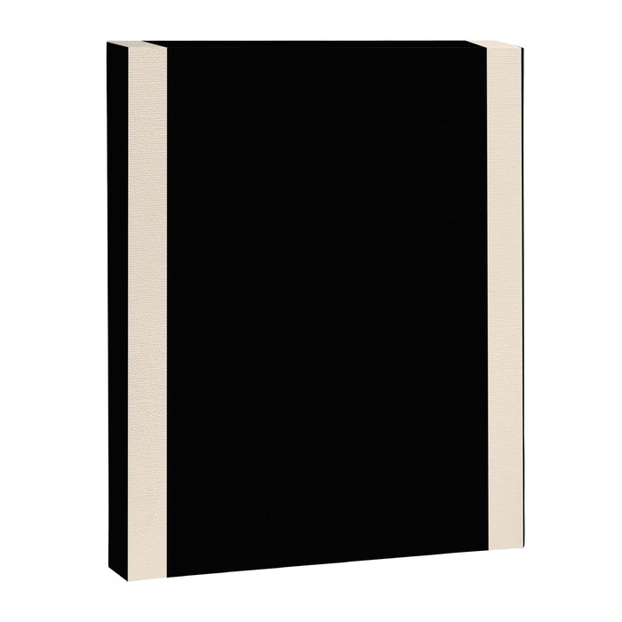 Simple Elegant Minimalist Frame Pattern III in Solid Black and Almond Cream Canvas Print Gallery Image 1