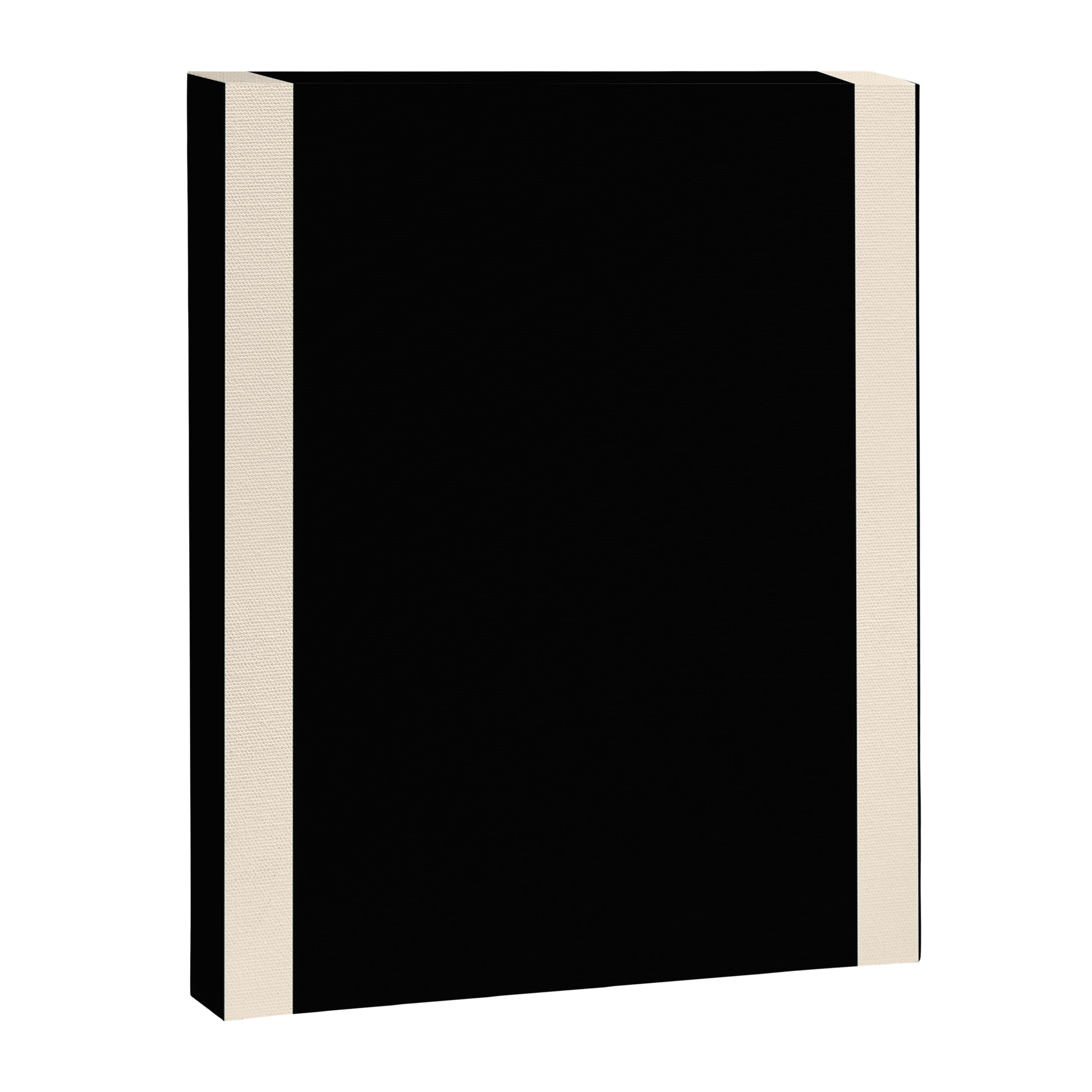 Simple Elegant Minimalist Frame Pattern III in Solid Black and Almond Cream Canvas Print Gallery Image 6