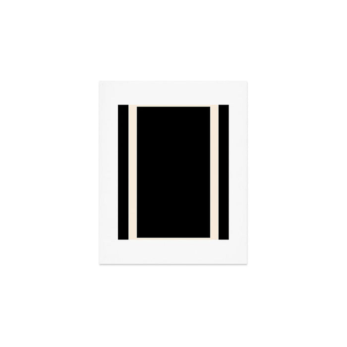 Simple Elegant Minimalist Frame Pattern III in Solid Black and Almond Cream Art Print Gallery Image 1