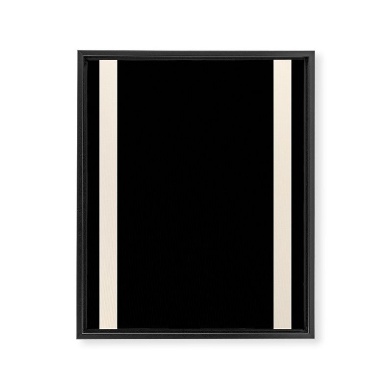 Simple Elegant Minimalist Frame Pattern III in Solid Black and Almond Cream Framed Canvas Print Gallery Image 6