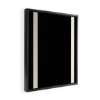 Simple Elegant Minimalist Frame Pattern III in Solid Black and Almond Cream Framed Canvas Print Gallery Image 2