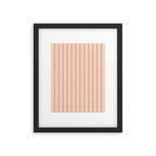 Simple Fresh Country Stripes Narrow Vertical Stripe Pattern in Pink and Cream Framed Art Print Gallery Image 6