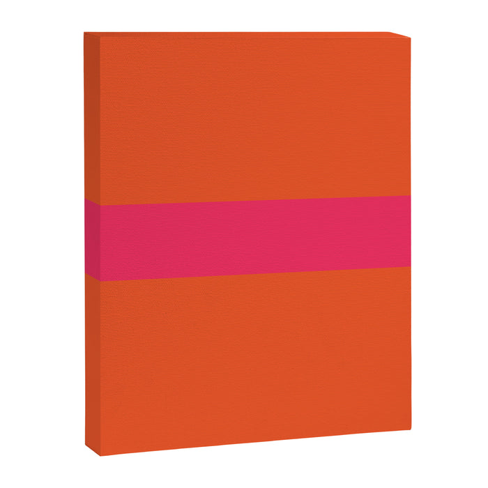 Single Stripe Hot Pink and Orange Maximalist Minimalist Pattern Canvas Print Gallery Image 1