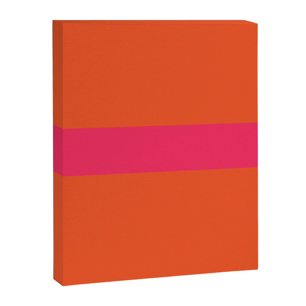 Single Stripe Hot Pink and Orange Maximalist Minimalist Pattern Canvas Print Gallery Image 8