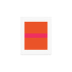 Single Stripe Hot Pink and Orange Maximalist Minimalist Pattern Art Print Gallery Image 1