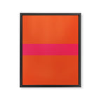 Single Stripe Hot Pink and Orange Maximalist Minimalist Pattern Framed Canvas Print Gallery Image 8