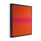 Single Stripe Hot Pink and Orange Maximalist Minimalist Pattern Framed Canvas Print Gallery Image 2