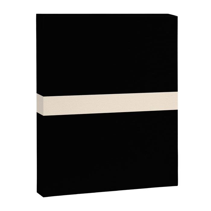 Single Stripe Minimalist Modern Color Block in Almond Cream and Black Canvas Print Gallery Image 1