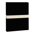 Single Stripe Minimalist Modern Color Block in Almond Cream and Black Canvas Print Gallery Image 8