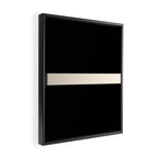 Single Stripe Minimalist Modern Color Block in Almond Cream and Black Framed Canvas Print Gallery Image 2