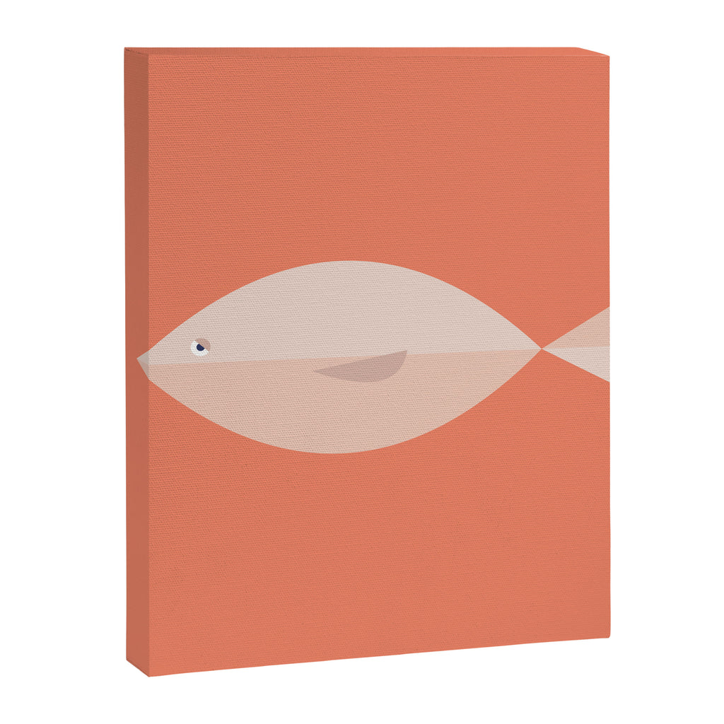 Sleepy Fish in Coral Blush Canvas Print Gallery Image 8