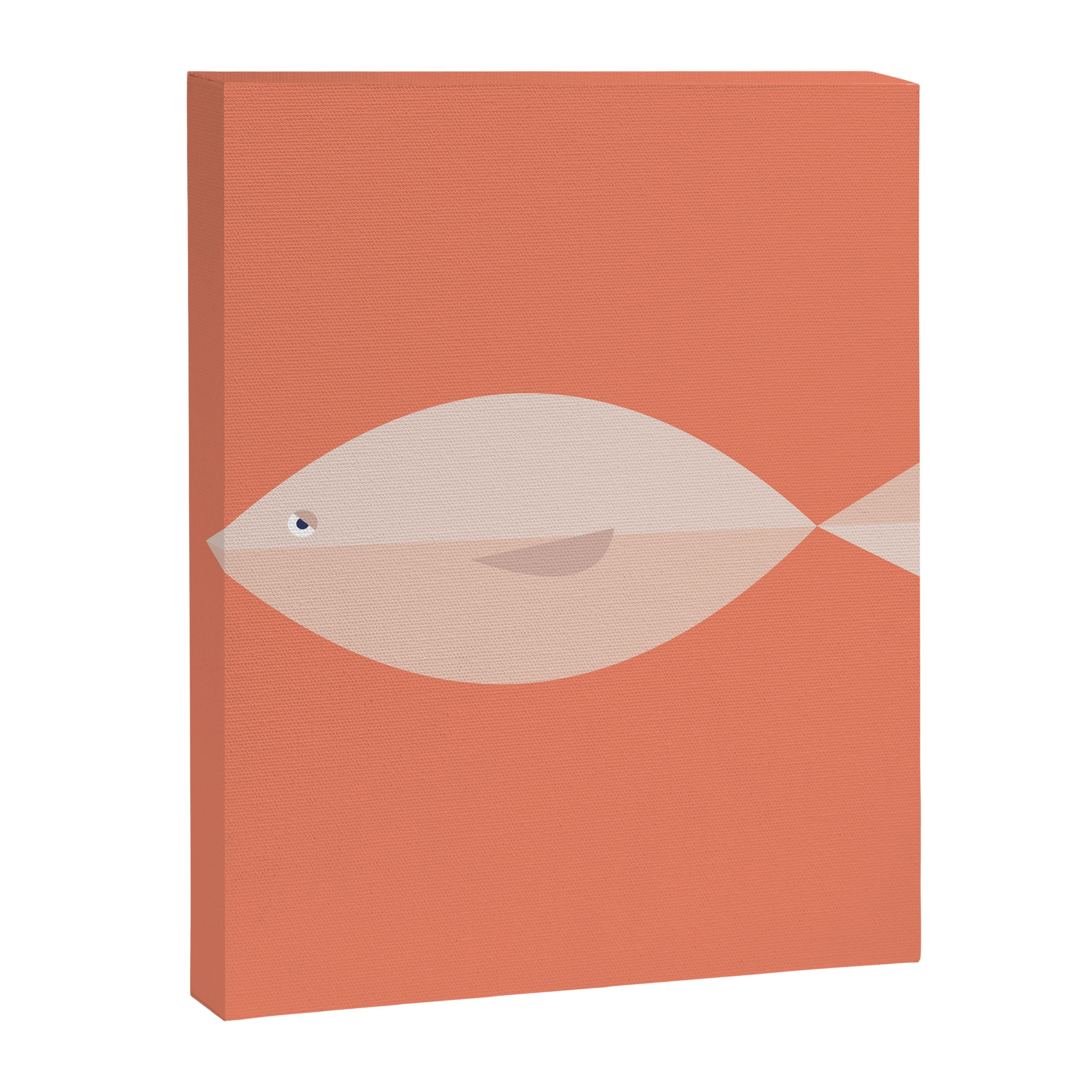 Sleepy Fish in Coral Blush Canvas Print Gallery Image 8