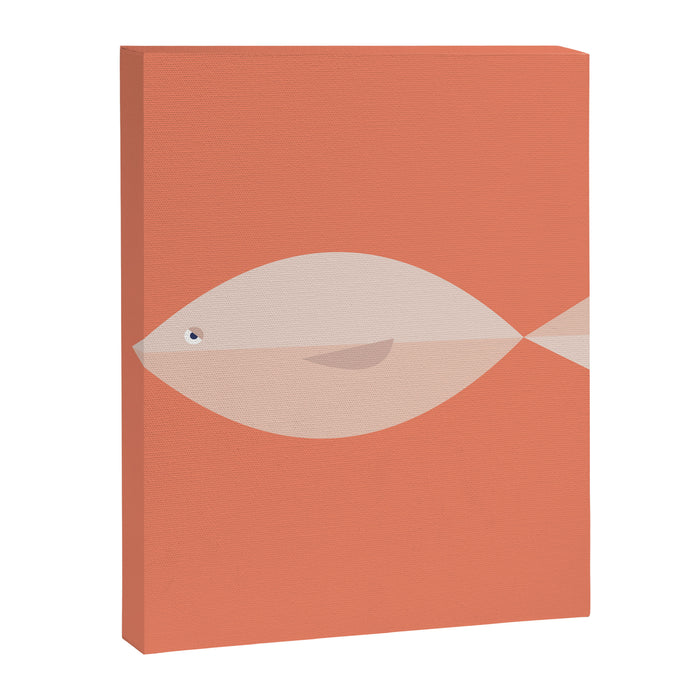Sleepy Fish in Coral Blush Canvas Print Gallery Image 1