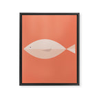 Sleepy Fish in Coral Blush Framed Canvas Print Gallery Image 8