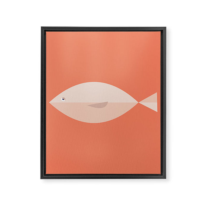 Sleepy Fish in Coral Blush Framed Canvas Print Gallery Image 1