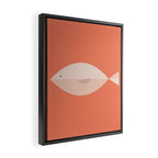 Sleepy Fish in Coral Blush Framed Canvas Print Gallery Image 2