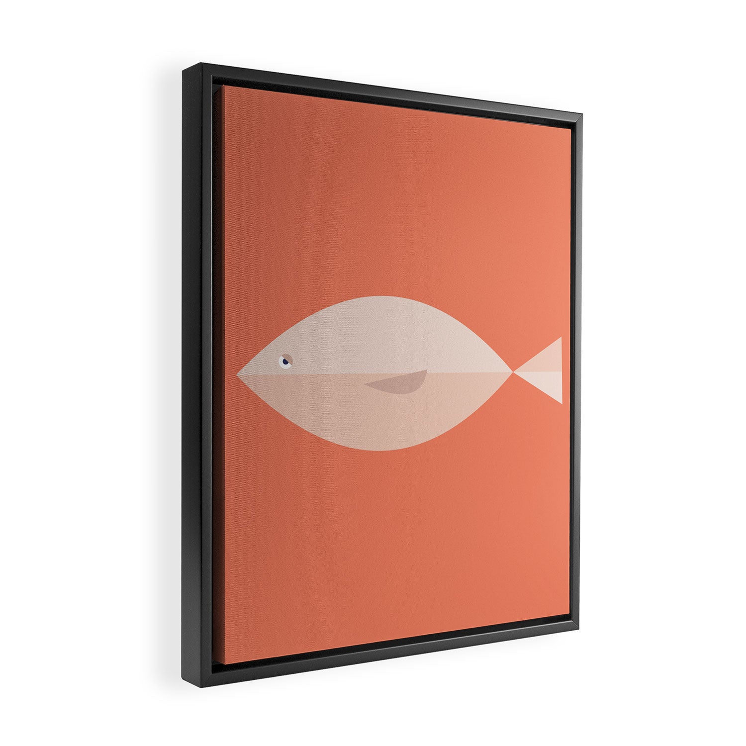 Sleepy Fish in Coral Blush Framed Canvas Print Gallery Image 2