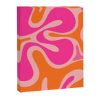 Smooth Contours Retro Modern Abstract Pattern Hot Pink and Orange Canvas Print Gallery Image 8