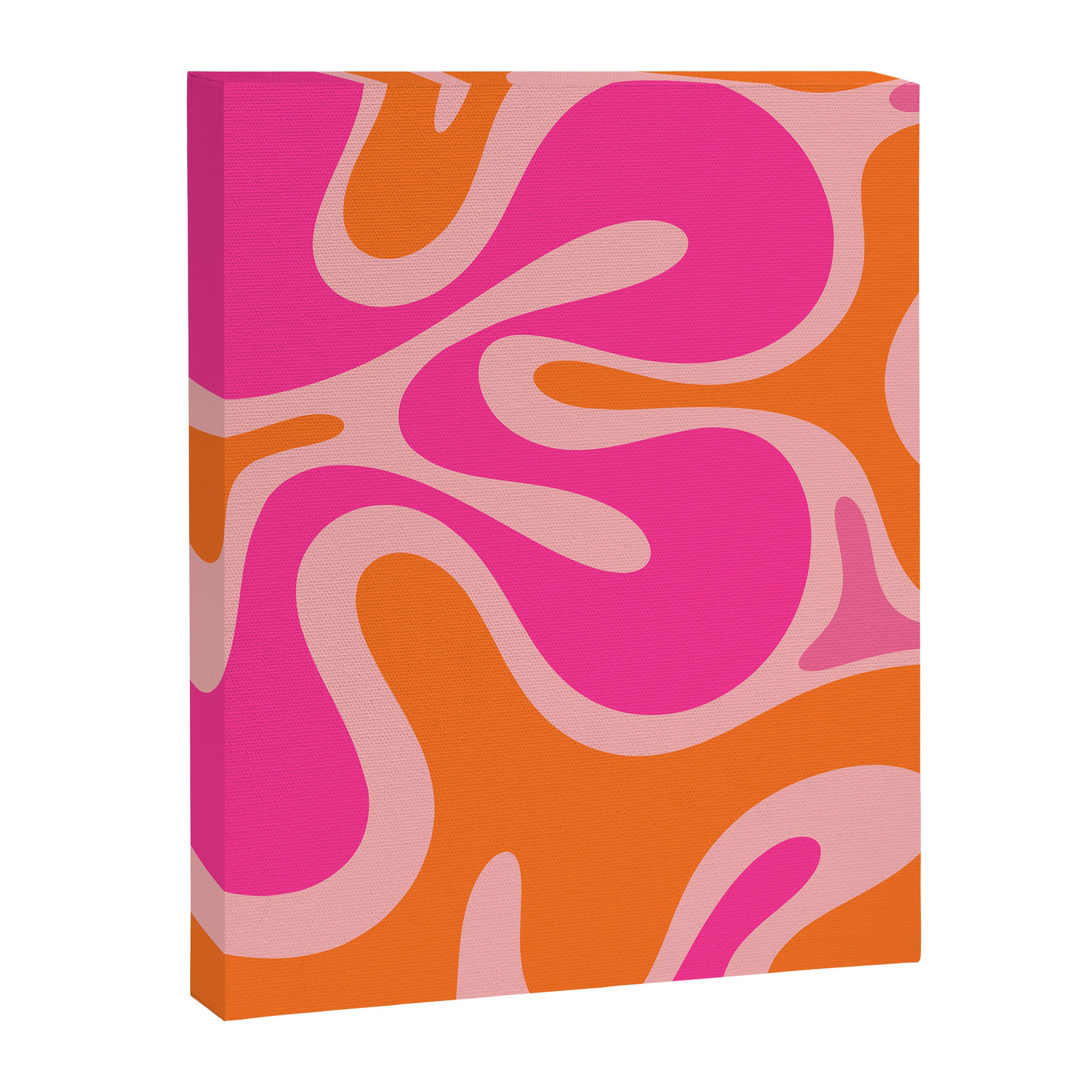 Smooth Contours Retro Modern Abstract Pattern Hot Pink and Orange Canvas Print Gallery Image 8