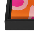 Smooth Contours Retro Modern Abstract Pattern Hot Pink and Orange Framed Canvas Print Gallery Image 3