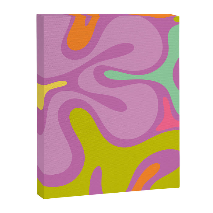 Smooth Contours Retro Modern Abstract Pattern Purple Lilac Lavender Lime Canvas Print Gallery Image 1