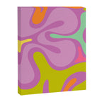 Smooth Contours Retro Modern Abstract Pattern Purple Lilac Lavender Lime Canvas Print Gallery Image 6