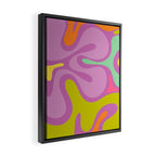 Smooth Contours Retro Modern Abstract Pattern Purple Lilac Lavender Lime Framed Canvas Print Gallery Image 2