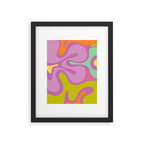 Smooth Contours Retro Modern Abstract Pattern Purple Lilac Lavender Lime Framed Art Print Gallery Image 5