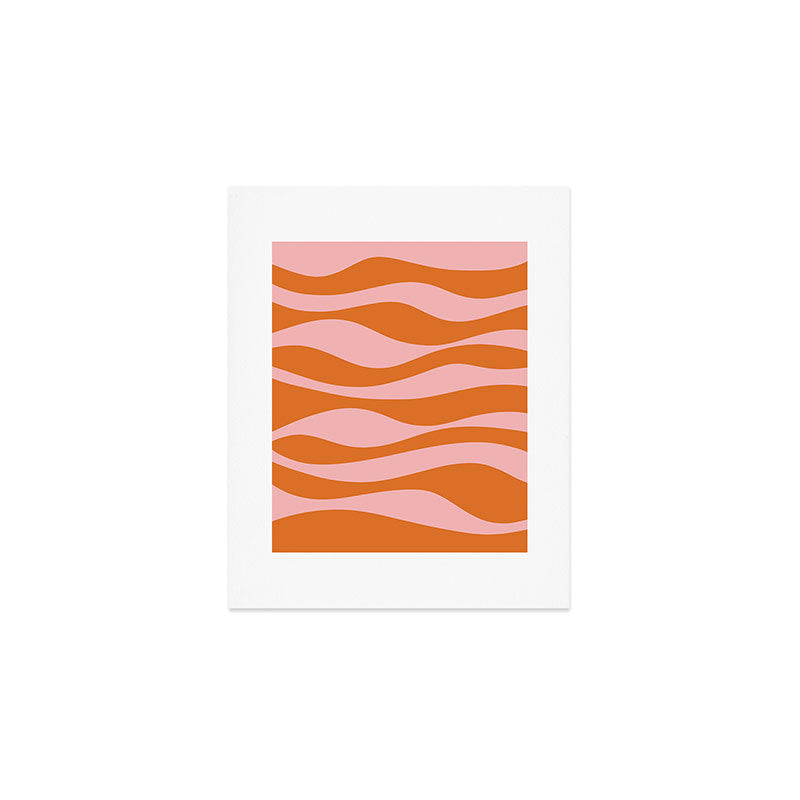 Smooth Waves Pink and Orange Art Print Gallery Image 1